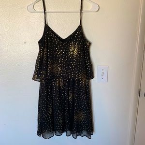 Black Dress with Gold Accents